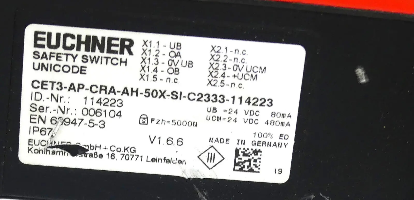 Produktfoto 1 von Euchner CET3-AP-CRA-AH-50X-SI-C2333-114223