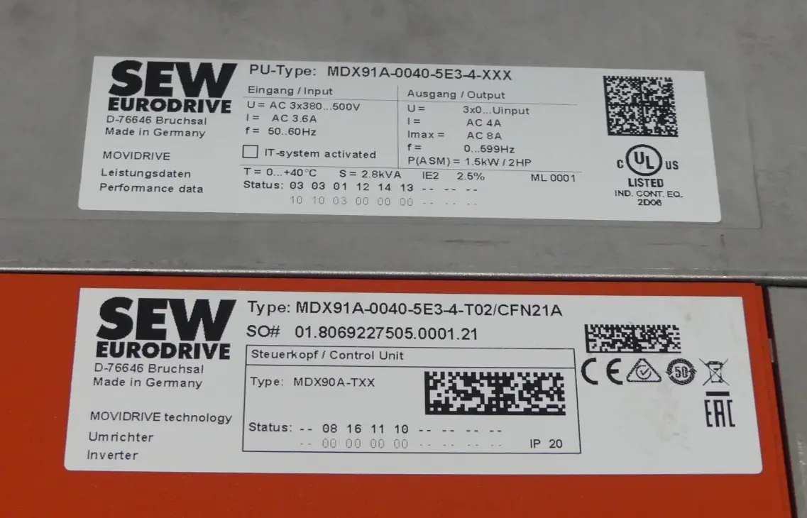Produktfoto 1 von SEW MDX91A-0040-5E3-4-T02/CFN21A