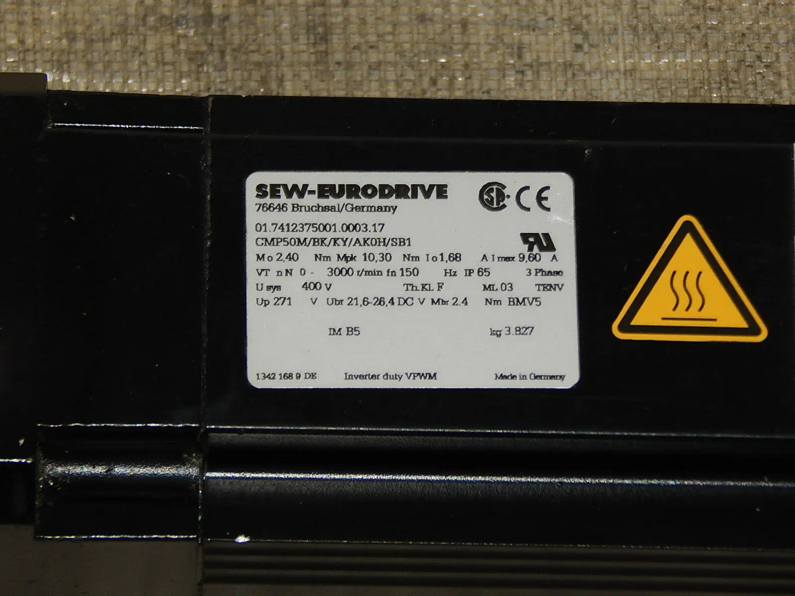 Produktfoto 1 von SEW-EURODRIVE PSC221 CMP50M/BK/KY/AK0H/SB1 SERVOMOTOR