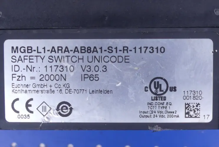 Produktfoto 1 von Euchner MGB-L1-ARA-AB8A1-S1-R-117310 Sicherheitsschalter