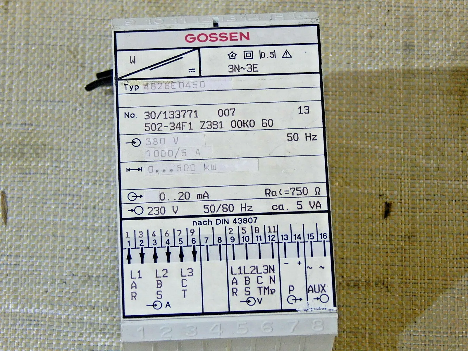 Produktfoto 1 von Gossen 4828E 0450 // 502-34F1 G391 00K0 60 used