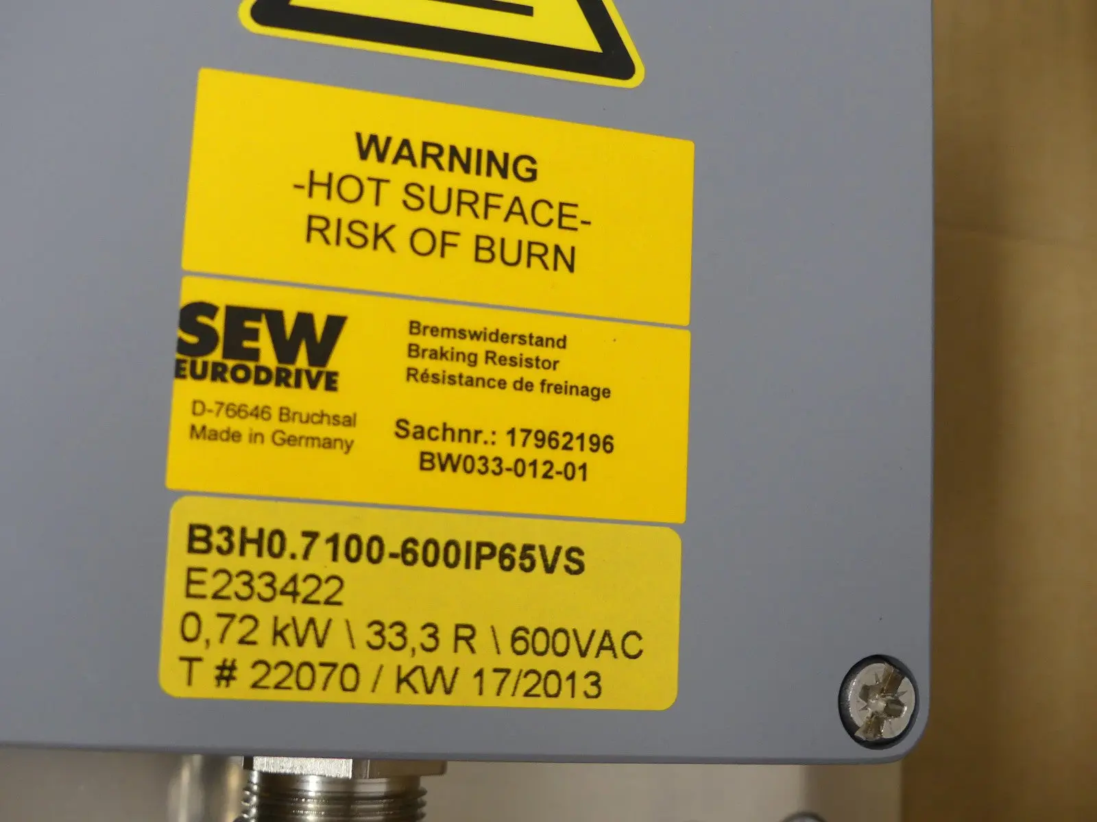Produktfoto 1 von SEW Eurodrive BW033-012-01 17962196