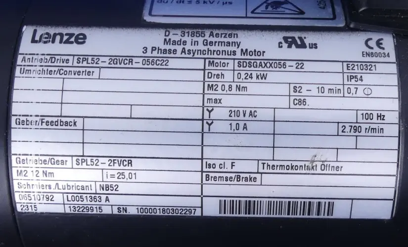 Produktfoto 1 von LENZE SDSGAXX056-22+SPL52-2GVCR-056C22