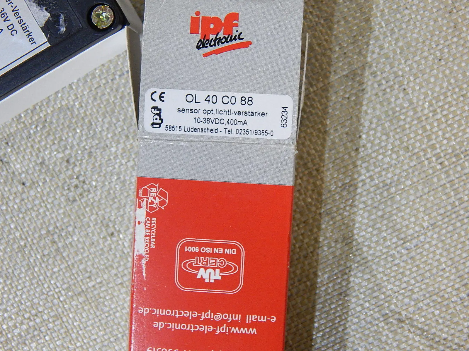 Produktfoto 1 von ipf electronic OL 40 C0 88 Lichtleiter Verstärker 10-36VDC 400mA New