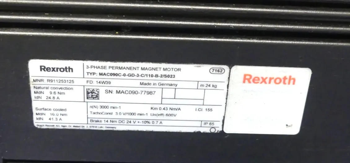 Produktfoto 1 von REXROTH MAC090C-0-GD-3-C/110B-B-2/S023
