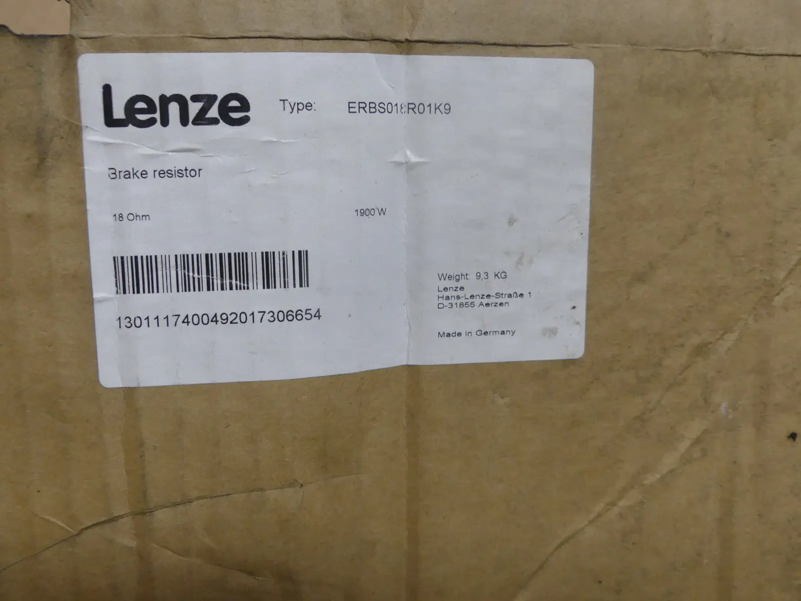Produktfoto 1 von Lenze Brake Resistor ERBS018R01K9 / 1900W