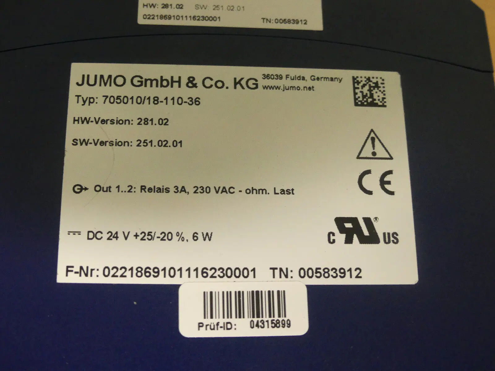 Produktfoto 1 von Jumo  705010/18-110-36 | HW 281.02