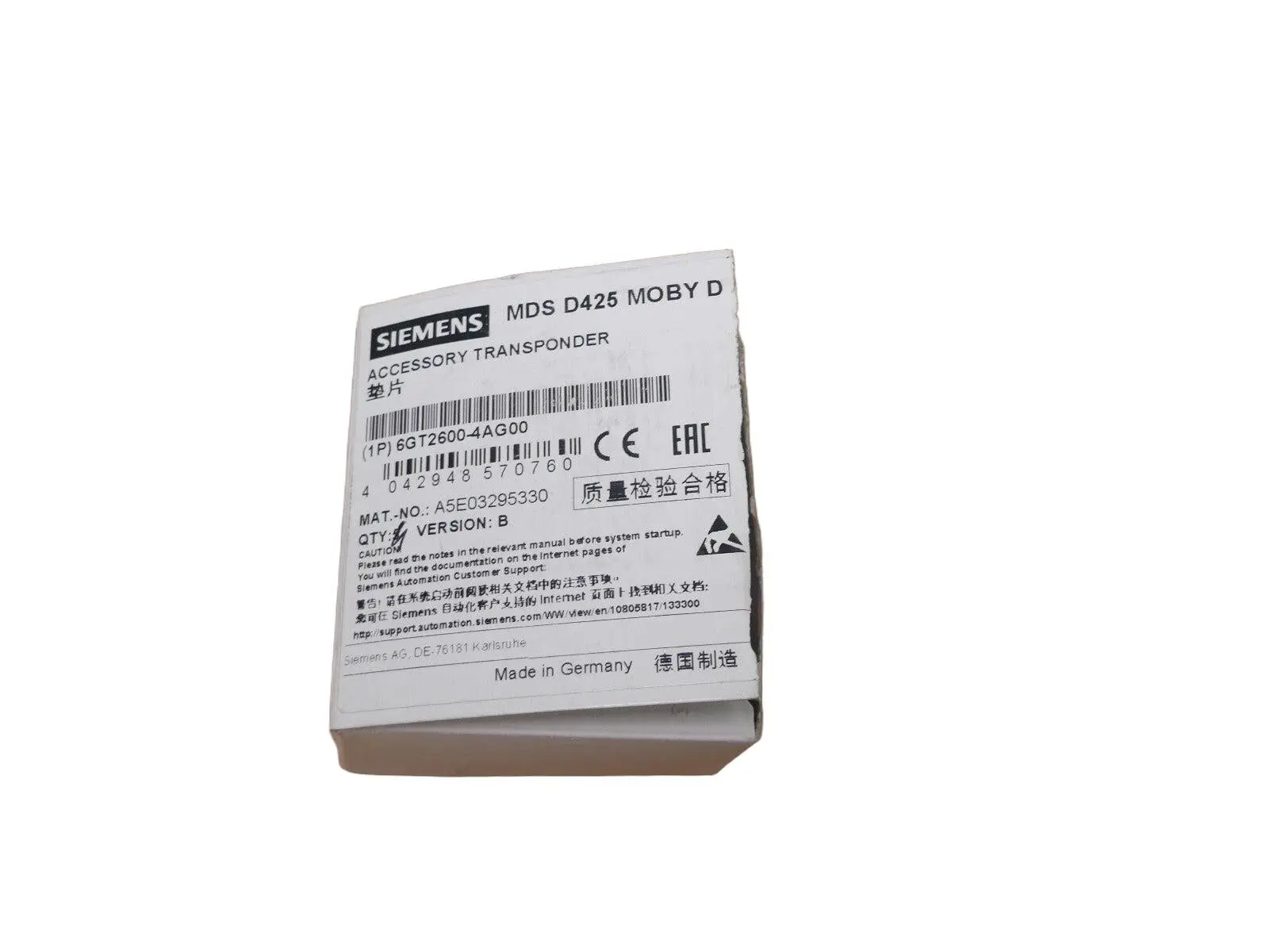 Produktfoto 1 von Siemens 6GT2600-4AG00 Transponder s.Bilder