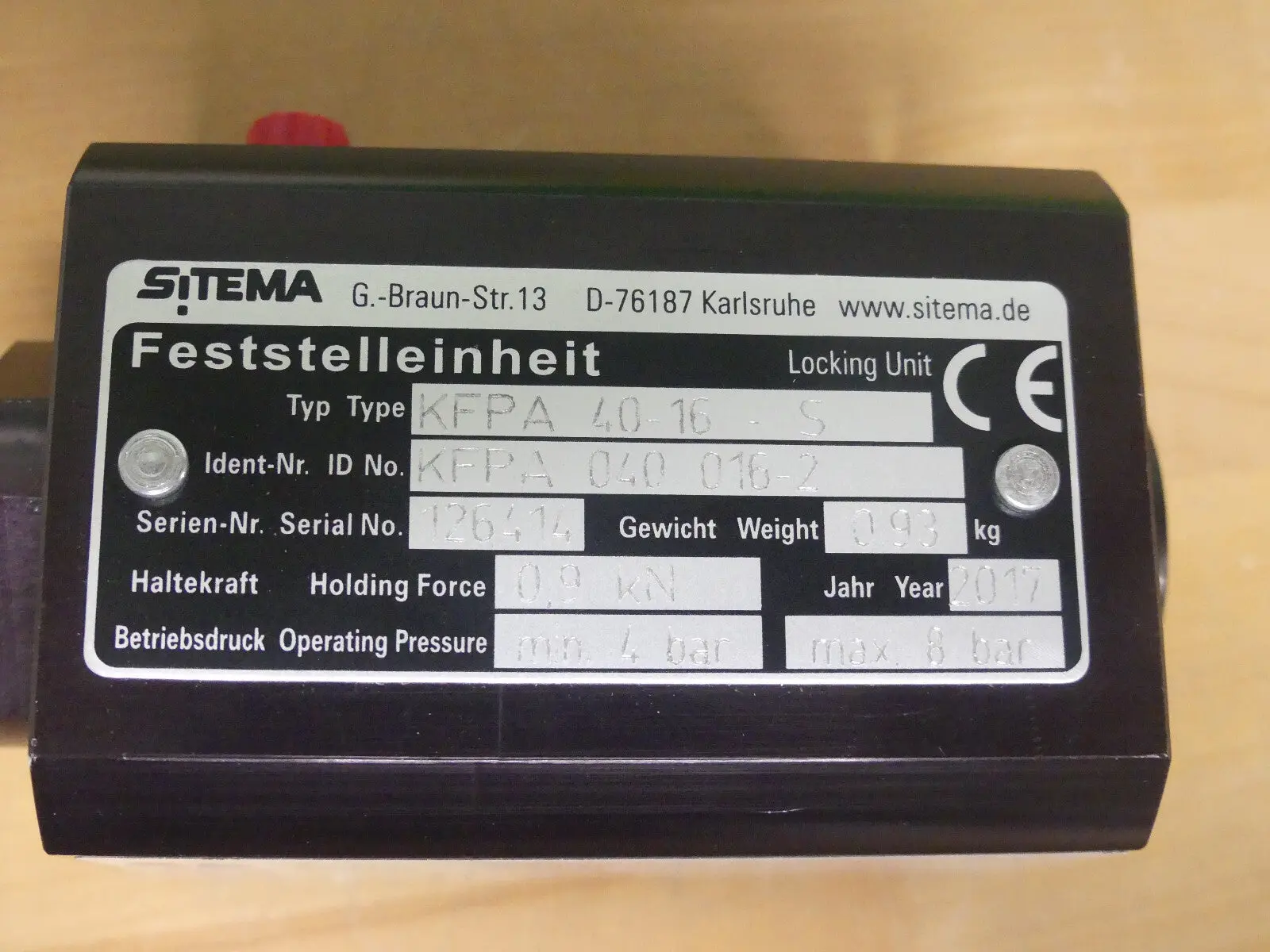 Produktfoto 1 von Sitema KFPA 40-16-S KFPA4016S KFPA 040 016-2 Feststelleinheit