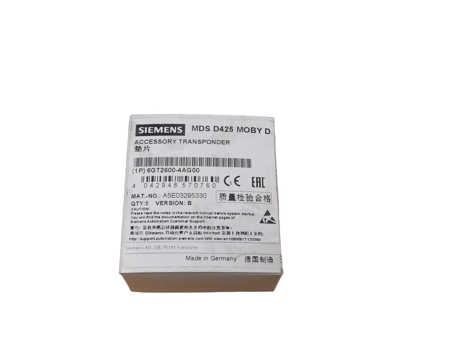 Produktfoto 1 von Siemens 6GT2600-4AG00 Transponder