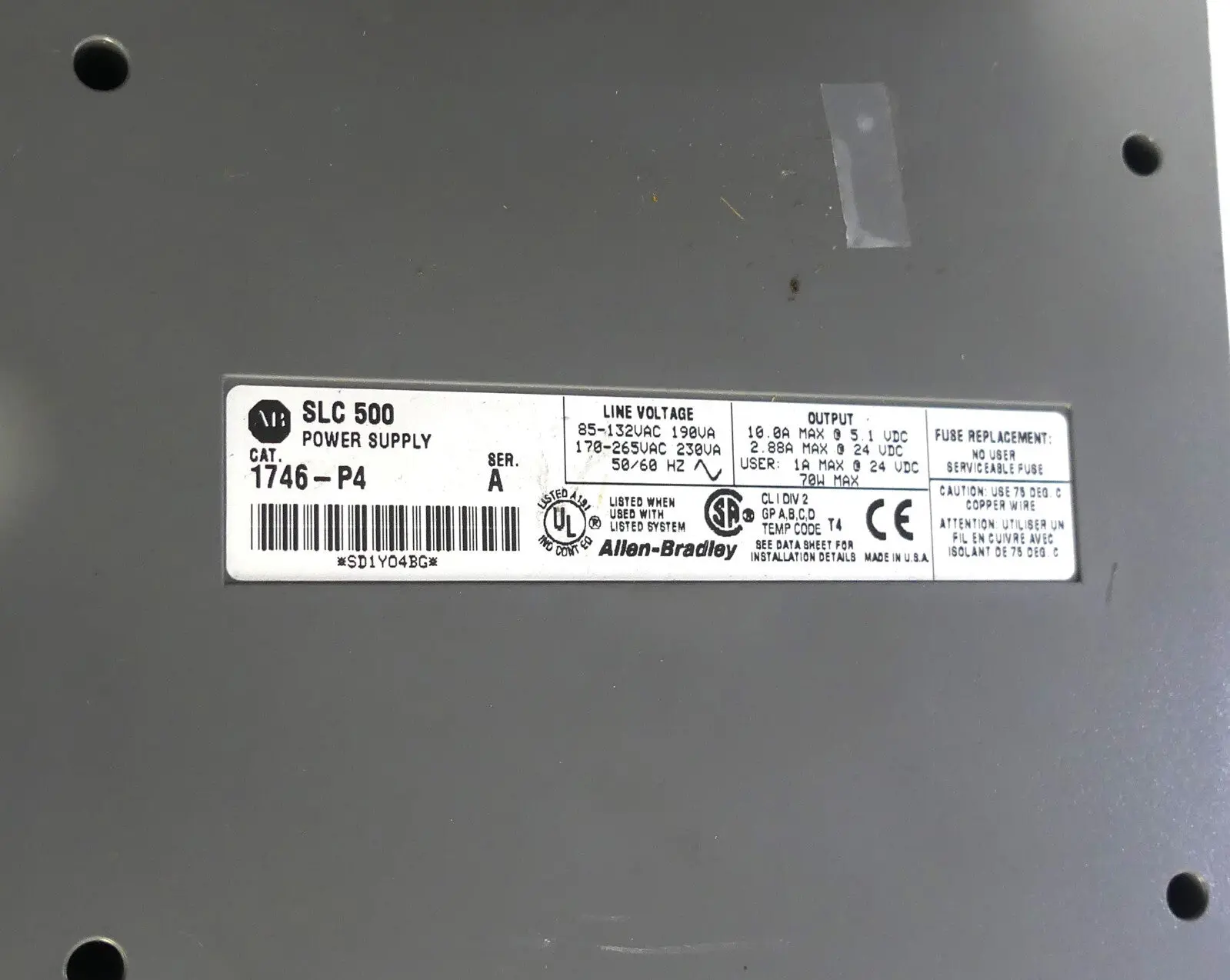 Produktfoto 1 von Allen Bradley SLC 500 1746-P4 + 10x 1746-IB16