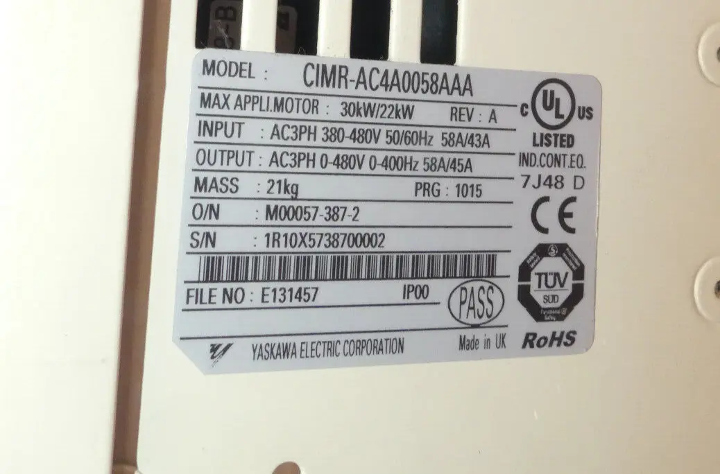 Produktfoto 1 von YASKAWA CIMR-AC4A0058AAA 30KW/22KW
