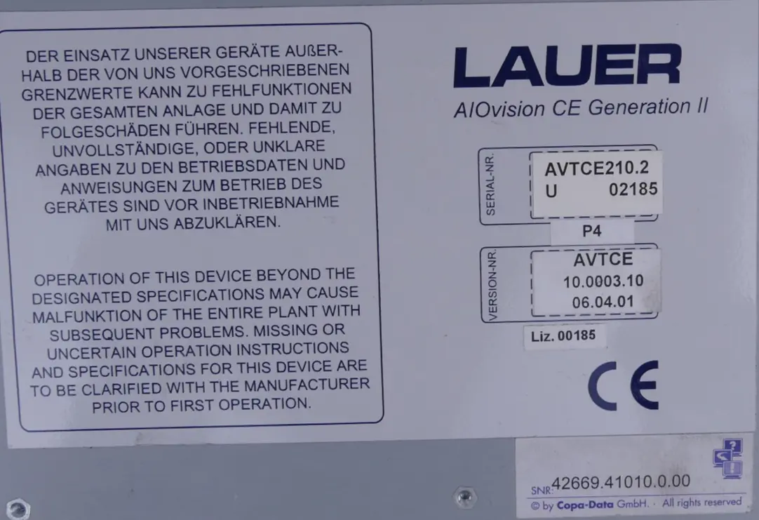Produktfoto 1 von Lauer VPC take off line Industrie-PC  AVTCE210.2U
