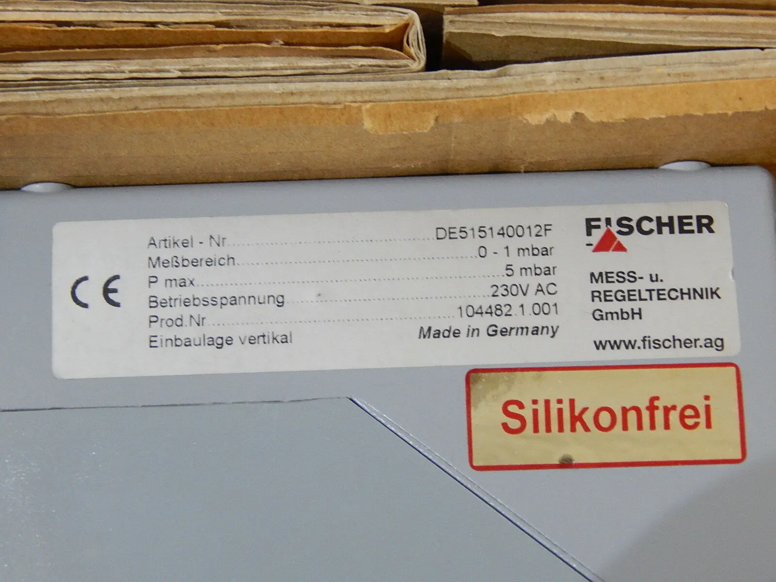 Produktfoto 1 von Fischer Differenzdruck Schaltgerät DE515140012F 0-1 mbar New