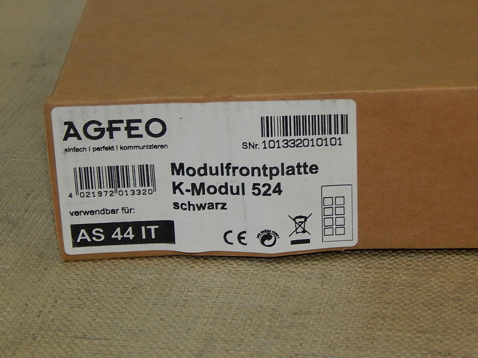 AGFEO Modulfrontplatte for K-Modul 524 AS44IT Schwarz new