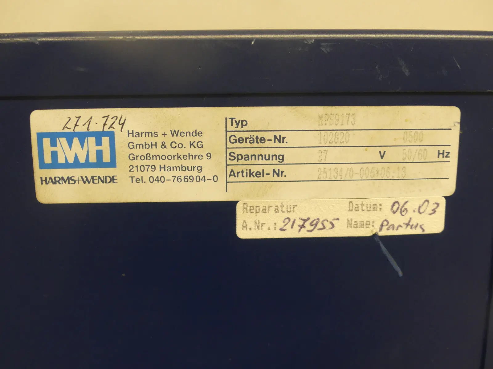 HWH Harms+Wende MPS9173