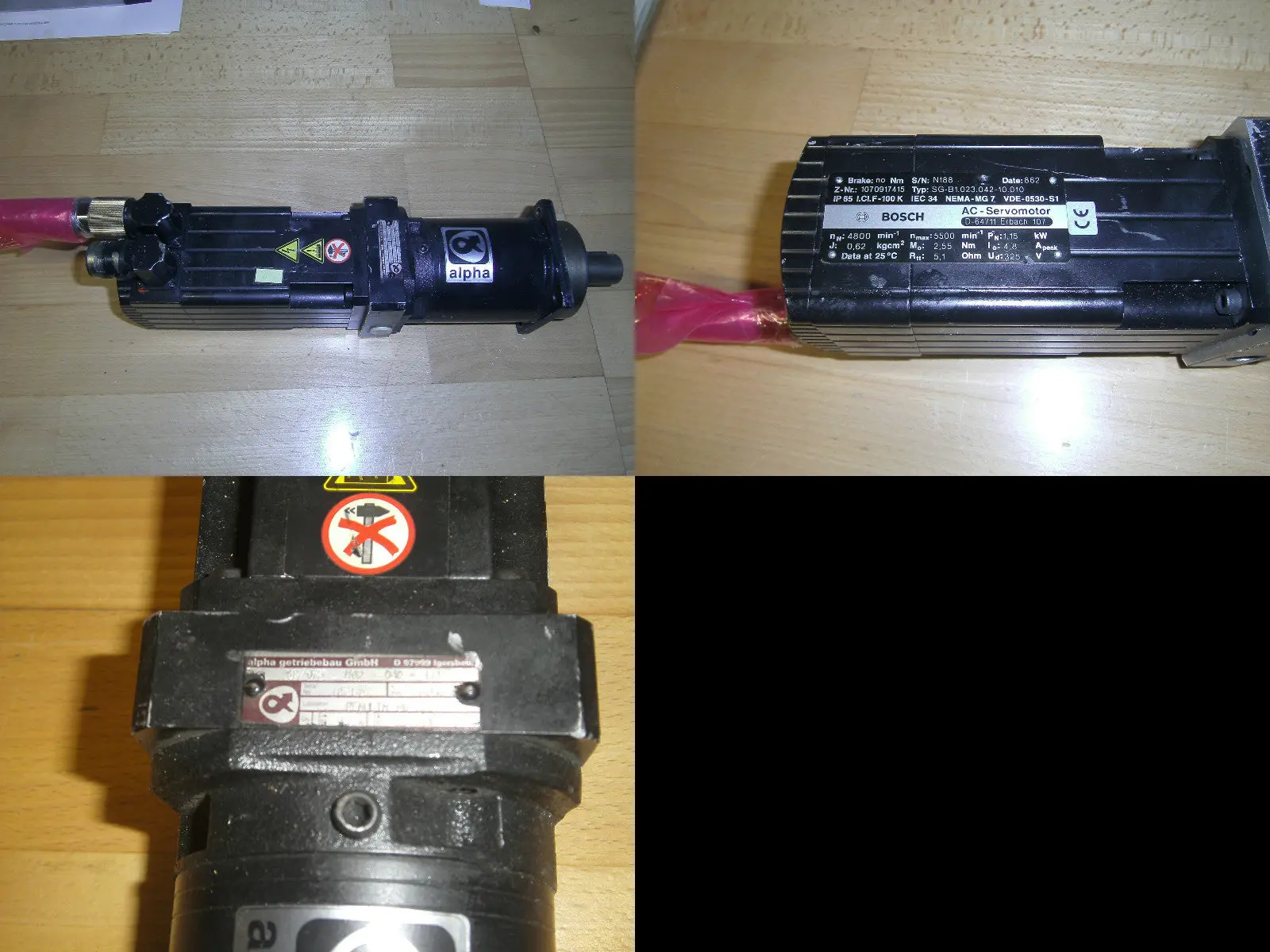 Produktfoto 1 von Bosch AC Servomotor SG-B1.023.042-10.010 mit alpha Getriebe