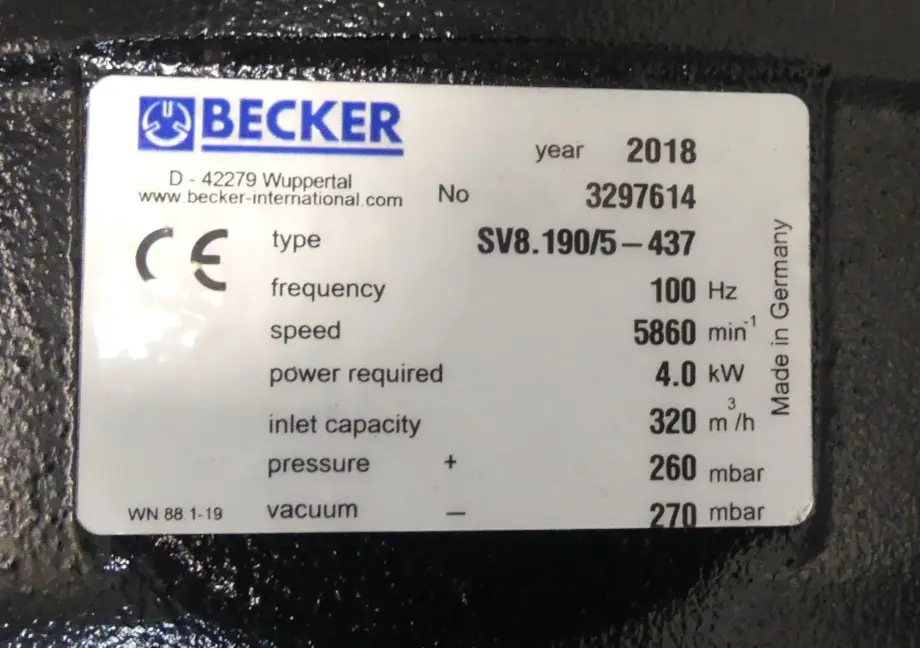 Produktfoto 1 von Vakuumpumpe Becker SV8.190/5-437 3297614
