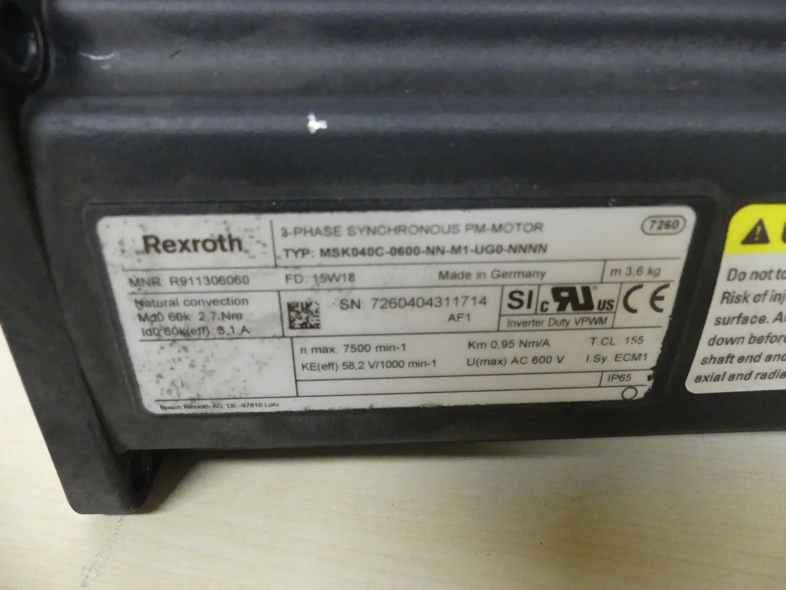 Produktfoto 1 von REXROTH MSK040C-0600-NN-M1-UGO-NNNN
