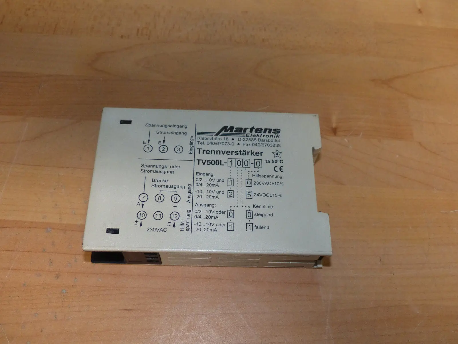 Produktfoto 1 von MARTENS ELEKTRONIK Trennsignalwandler TV500L-100-0 used