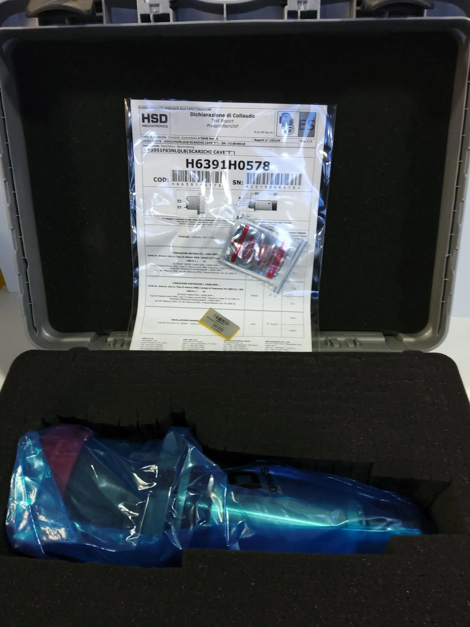 Produktfoto 1 von Wellenkit für Spindel HSD ES951 HSK-F63, 24.000 U/min, lange Nase, Sin/Cos-Encoder, Tandem