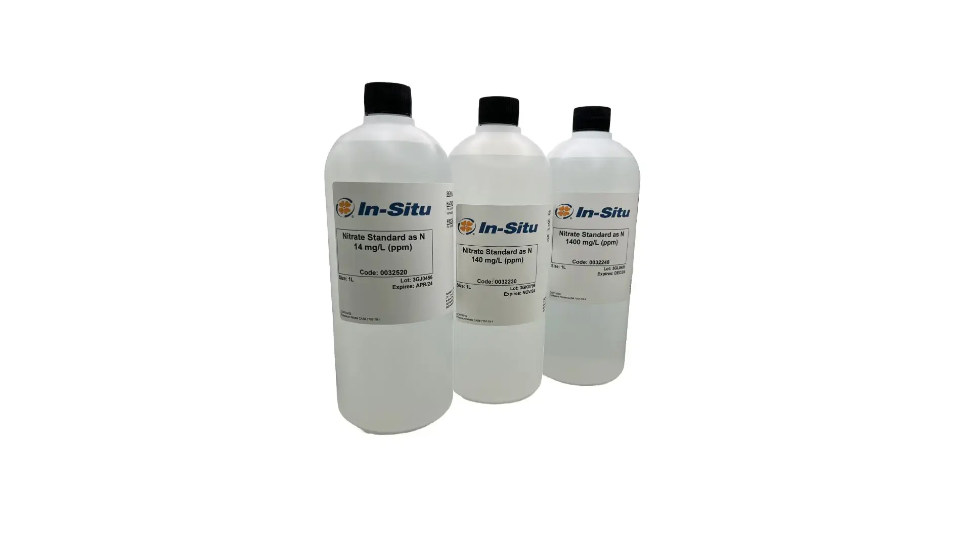 Produktfoto 1 von Nitrate Calibration Kit - Includes 1 Liter Each: 14, 140, 1400 ppm, deionized water