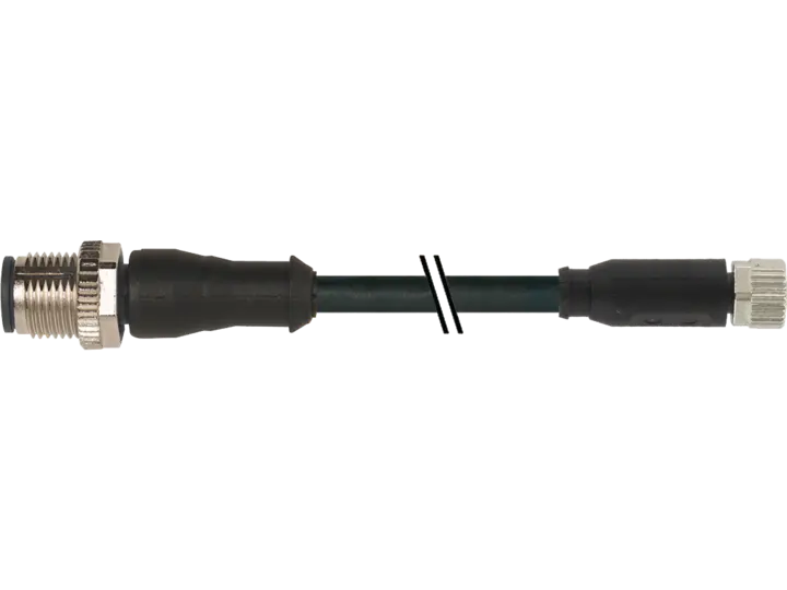Produktfoto 1 von Connection cable 4-pin M12 male / 4-pin M8 female, 1m
