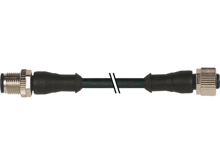 Produktfoto 1 von Connection cable CAM12.A5-11235915, 5-pin M12 male/female, 1 m