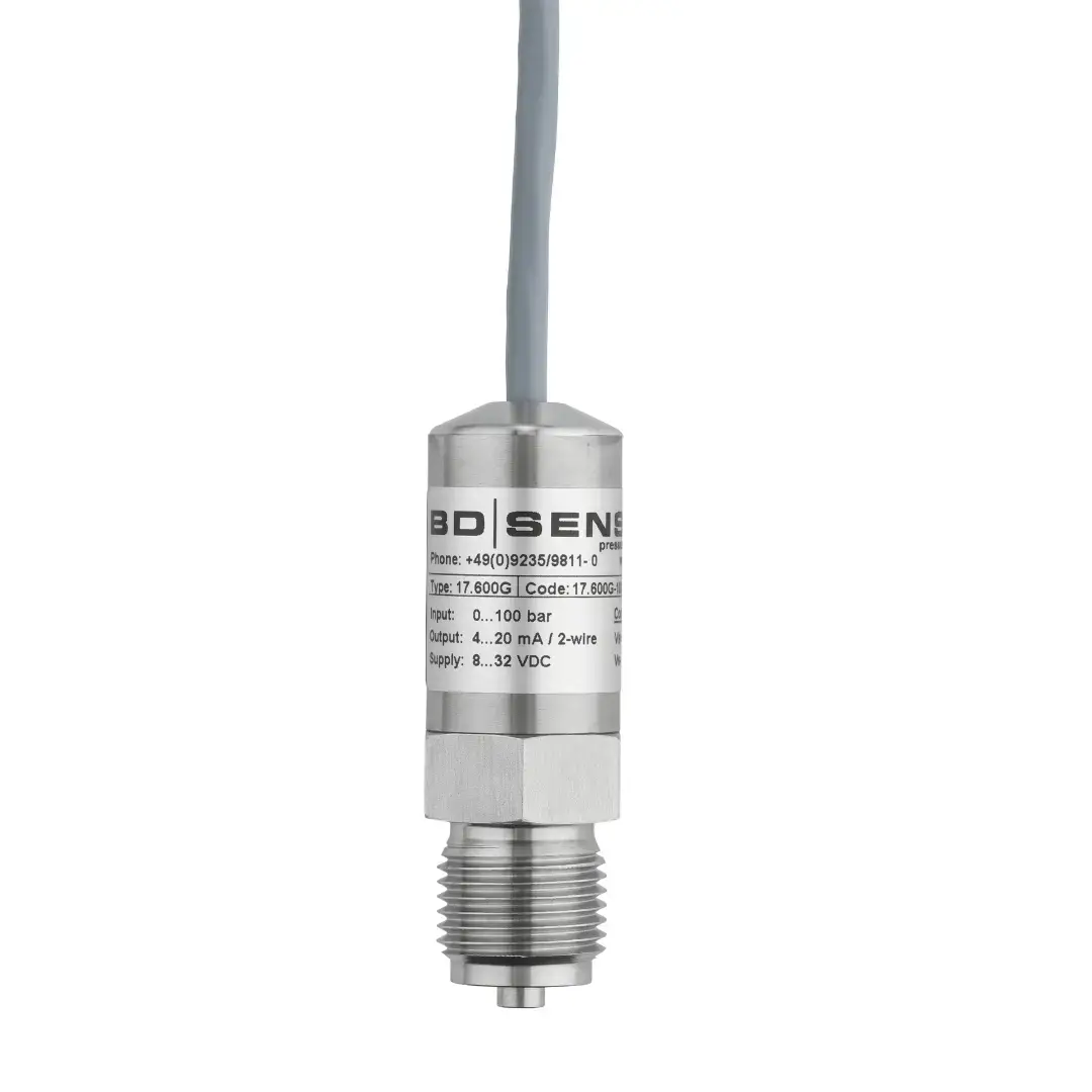 Produktfoto 1 von Pressure sensor 17.600G, 0...10 bar, 4-20 mA, G 1/2" EN 837, 3 m cable