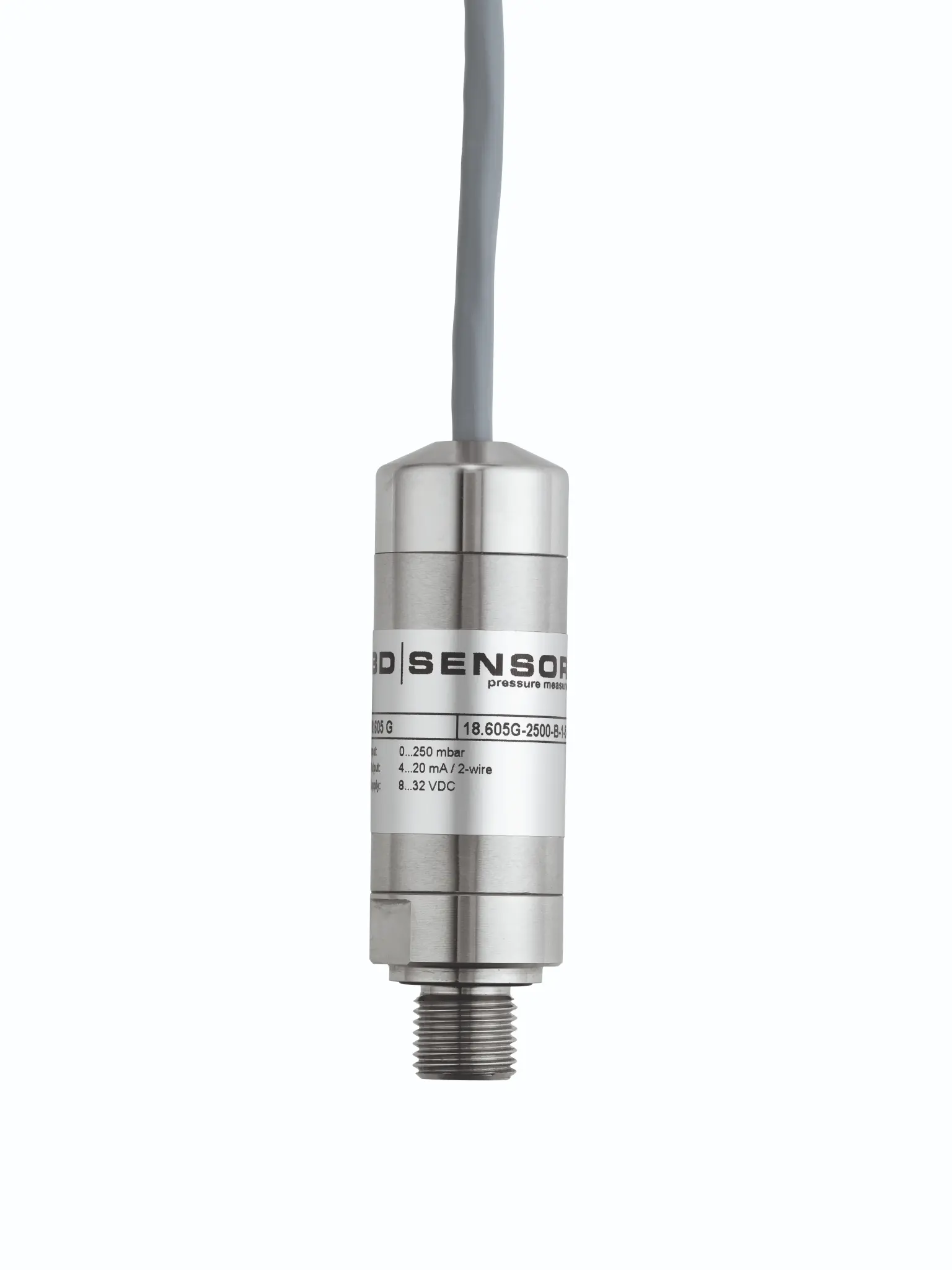 Produktfoto 1 von Pressure sensor 18.605G, 0...10 bar, 4-20 mA, G 1/4", 3 m PUR cable