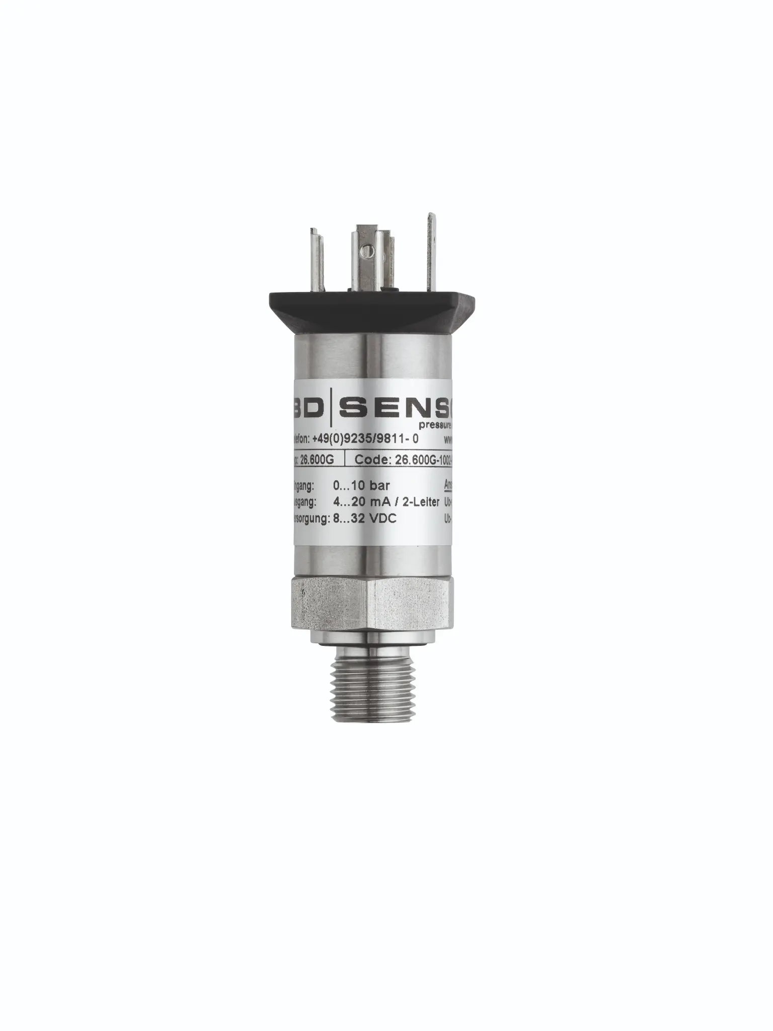 Produktfoto 1 von Pressure sensor 26.600G, -1...15 bar, 4-20 mA, G 1/2" EN 837
