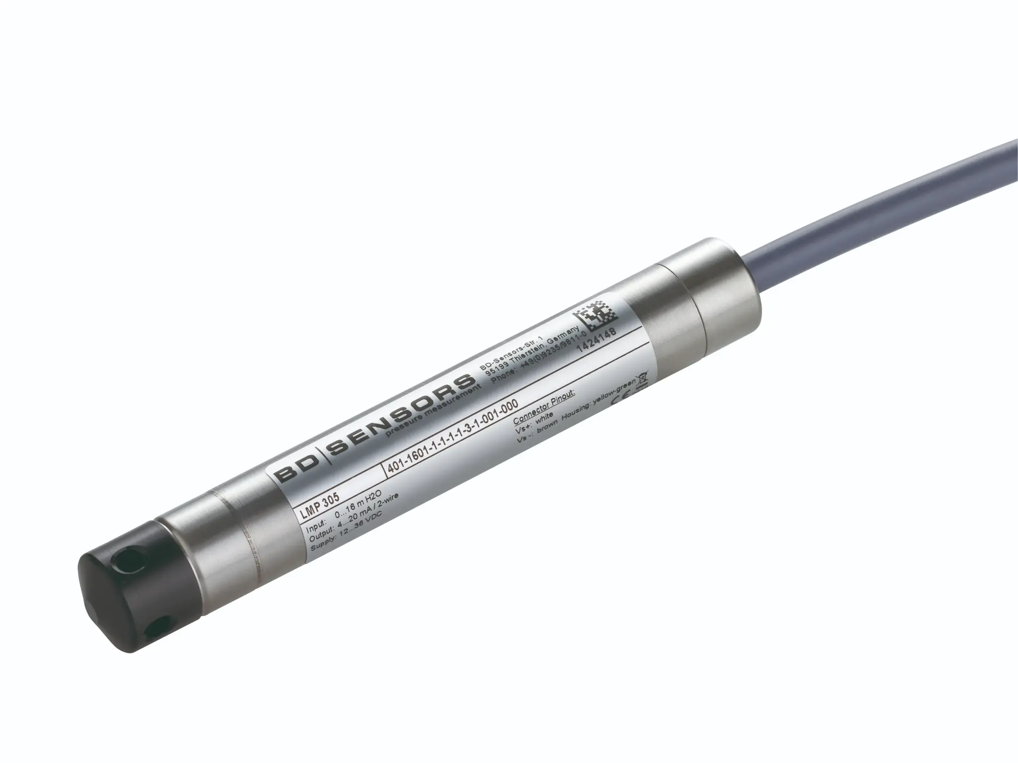 Produktfoto 1 von Level sensor LMP305, 0-40 m H2O, 4-20 mA, 50 m PVC cable