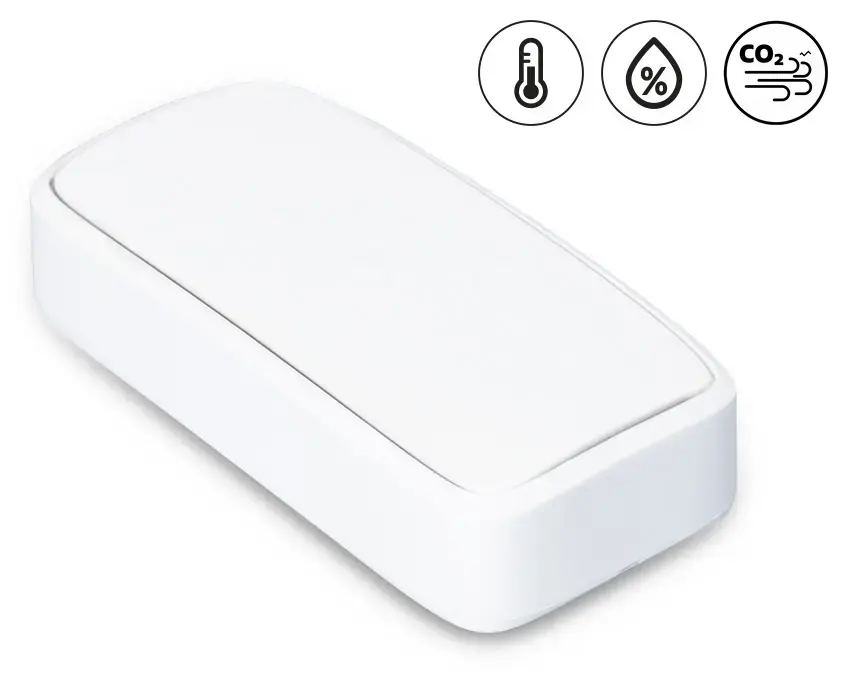 Produktfoto 1 von Air quality sensor CO2 400 ppm – 5000 ppm, T -15°C to 70°C +RH 0 to 100%, barometer 300 - 1100 hPa, IP30, BLE