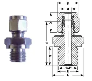 Produktfoto 1 von Compression thread for temperature sensor G1/4, BSPP, d=3mm, St. steel SS316