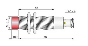 Produktfoto 1 von Inductive sensor SI18-CE8, PNP NO, M18, 10-30VDC