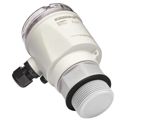Produktfoto 1 von Level sensor NR7200 for liquids, FMCW radar, 0-15m, 4-20mA HART, G1 1/2; PVDF, 8° antenna, with display, max 80°C/3Bar, 6 years warranty