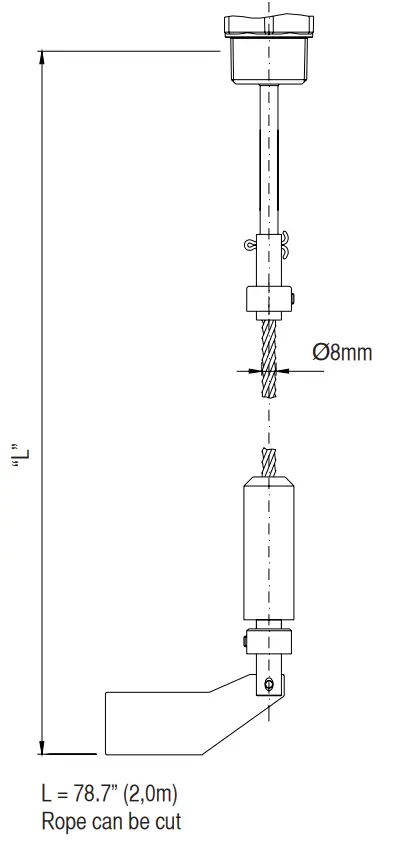 Produktfoto 1 von Level sensor Rope kit 2m for level switch SOLIDO500LAA/LEA