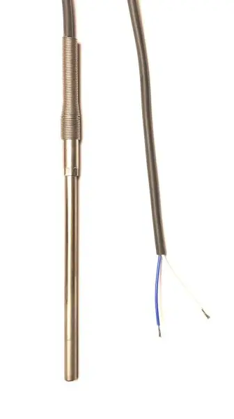 Produktfoto 1 von Temperature sensor PT1000, 6x100mm, 2 wires, MIC AISI 316, metallic transition ø8mm with LT resin,anti-crease spring, silicon cable E= 3000 mm, class A