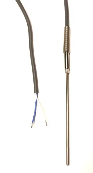 Produktfoto 1 von Temperature sensor PT1000, 3x100mm, 2 wires, MIC, AISI 316, metallic transition ø6mm with LT resin,anti-crease spring, silicon cable E= 3000 mm, class B