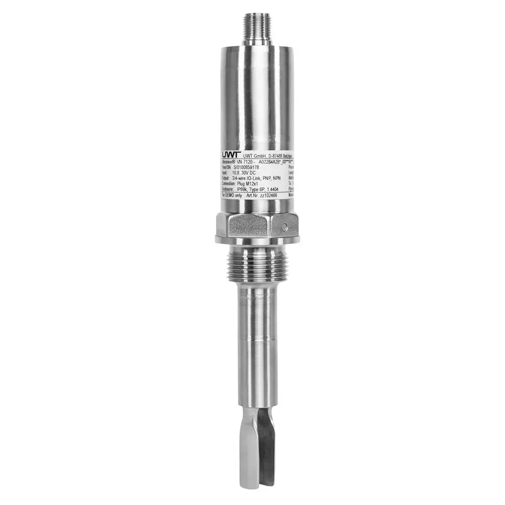 Produktfoto 1 von Level sensor, vibrating fork VN7120, G1/2 "ISO 228-1, 3/4-wire IO-Link, PNP, NPN, Push/Pull, SS316L, Tmax 150°C, Sp=104mm