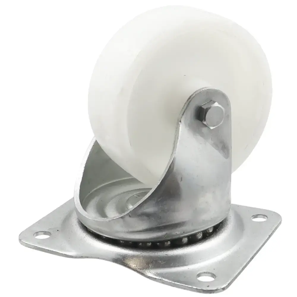 Produktfoto 1 von Lenkrolle 100x30mm Kugelkranz 125kg | Befestigung 100x75mm | PP Weiß
