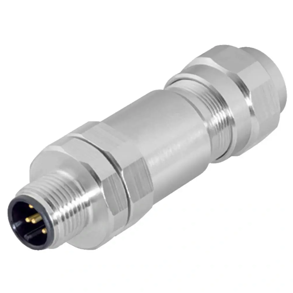 Produktfoto 1 von BINDER Serie 715 M12 Steckverbinder, Kabelstecker, Edelstahl, 4-polig, IP69K