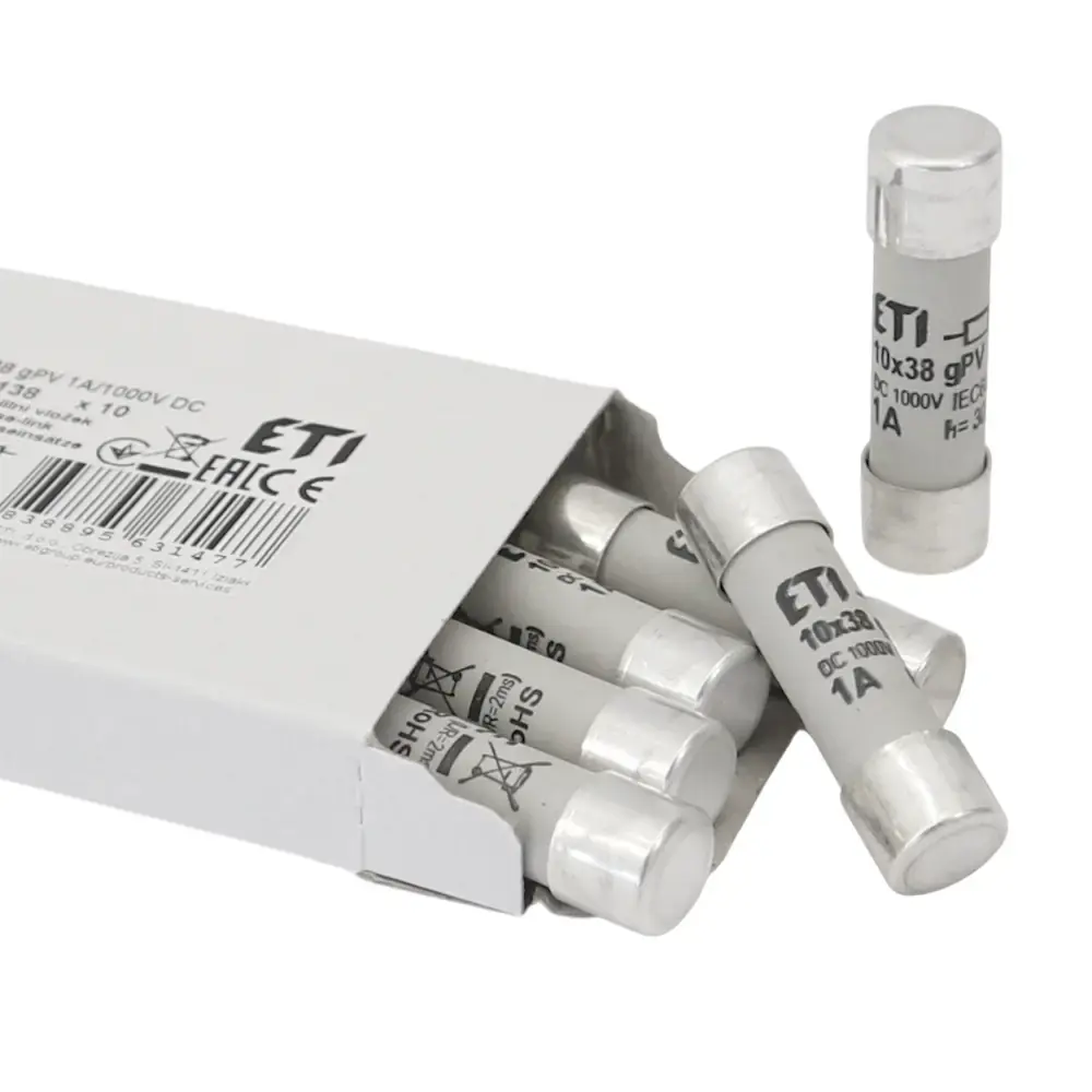 Produktfoto 1 von Schmelz-Sicherungseinsatz, 10,3x38mm, superflink, gPV, 1000V-, 1A, 10 Stück