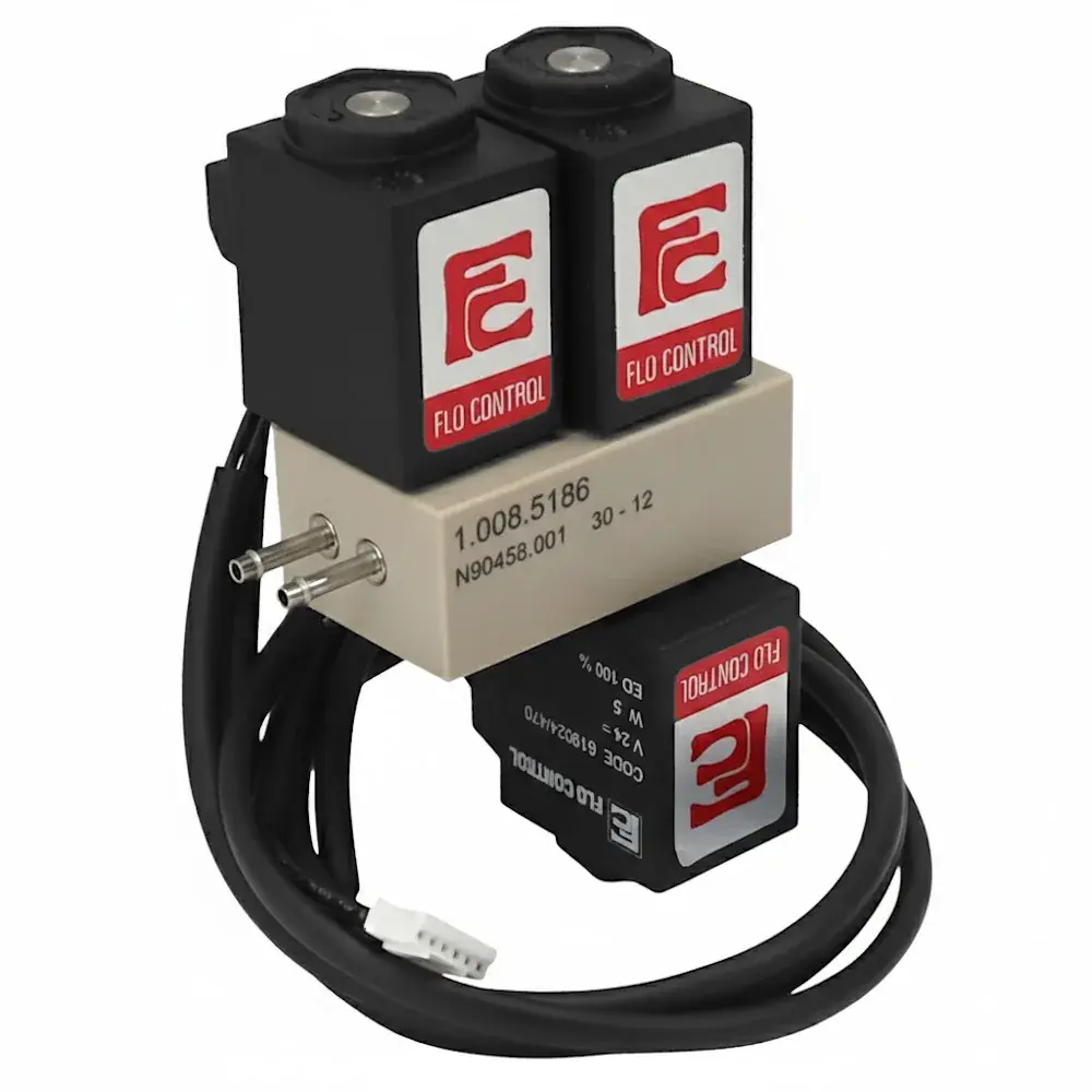 Produktfoto 1 von FLO CONTROL N90458.001 2/2-Wege Magnetventil-Block, 4 Anschlüsse, PEEK, NC, 24V-