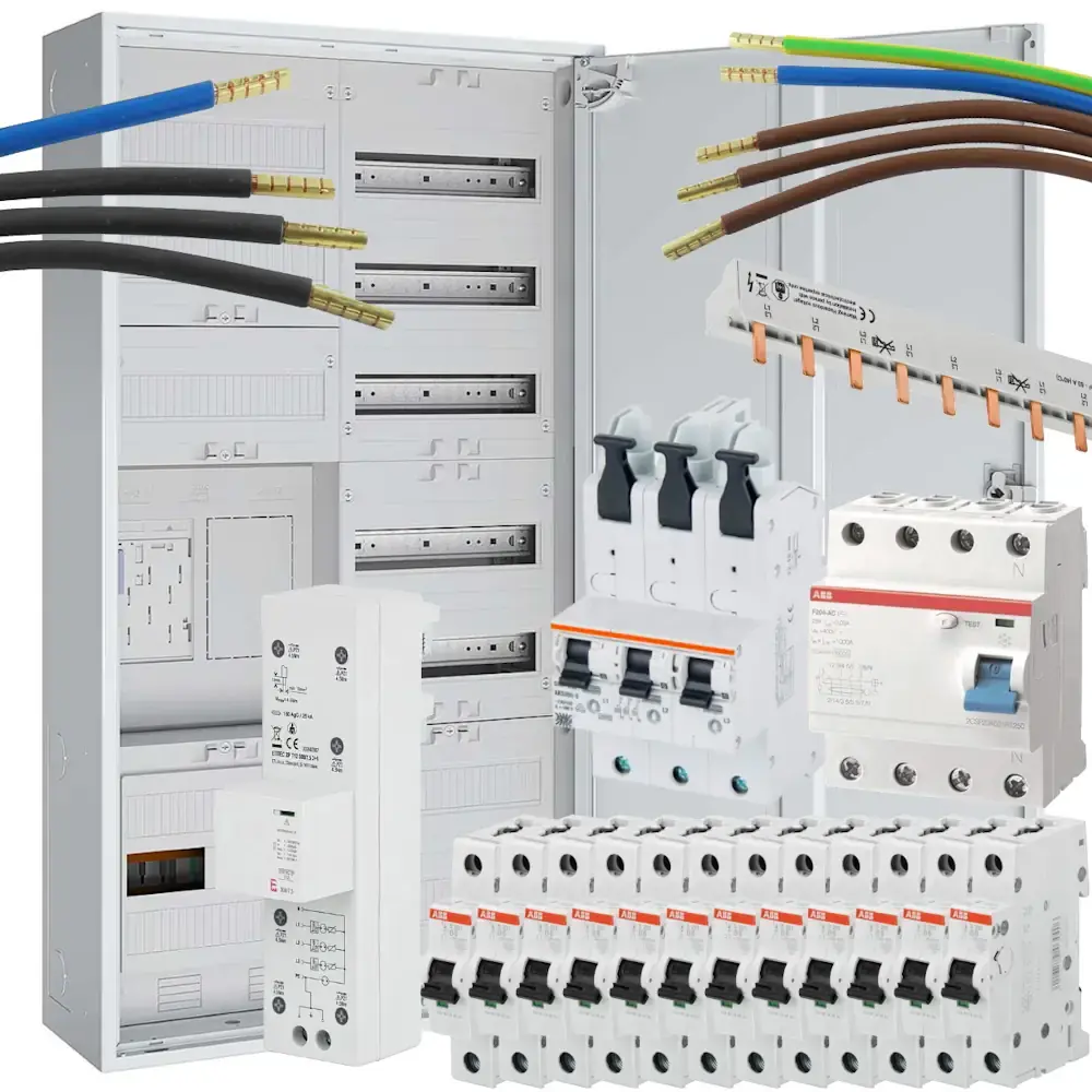 Produktfoto 1 von Zählerschrank-Set | 1x eHZ/1R Verteilerfeld APZ | FI 12xB16A SLS 40A ÜS