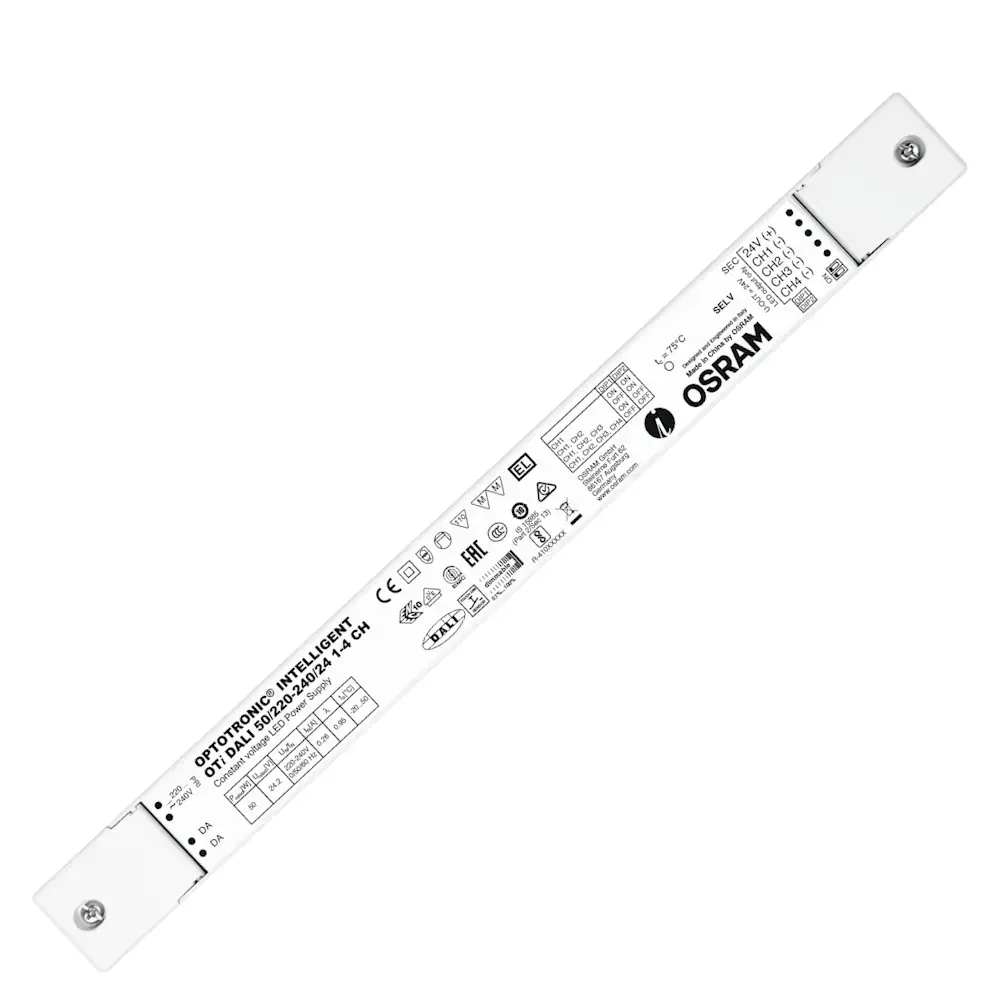 Produktfoto 1 von OSRAM OTi DALI 50/220-240/24 1-4 CH Konstantspannung LED-Treiber | 24VDC 50W