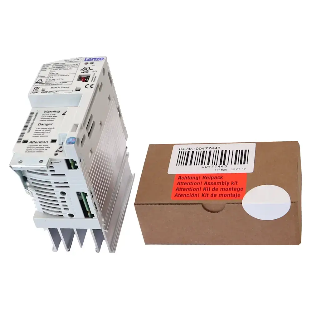 Produktfoto 1 von LENZE E82EV371K2C 8200 vector Frequenzumrichter, 0,37kW, 230/240~, 0-650Hz