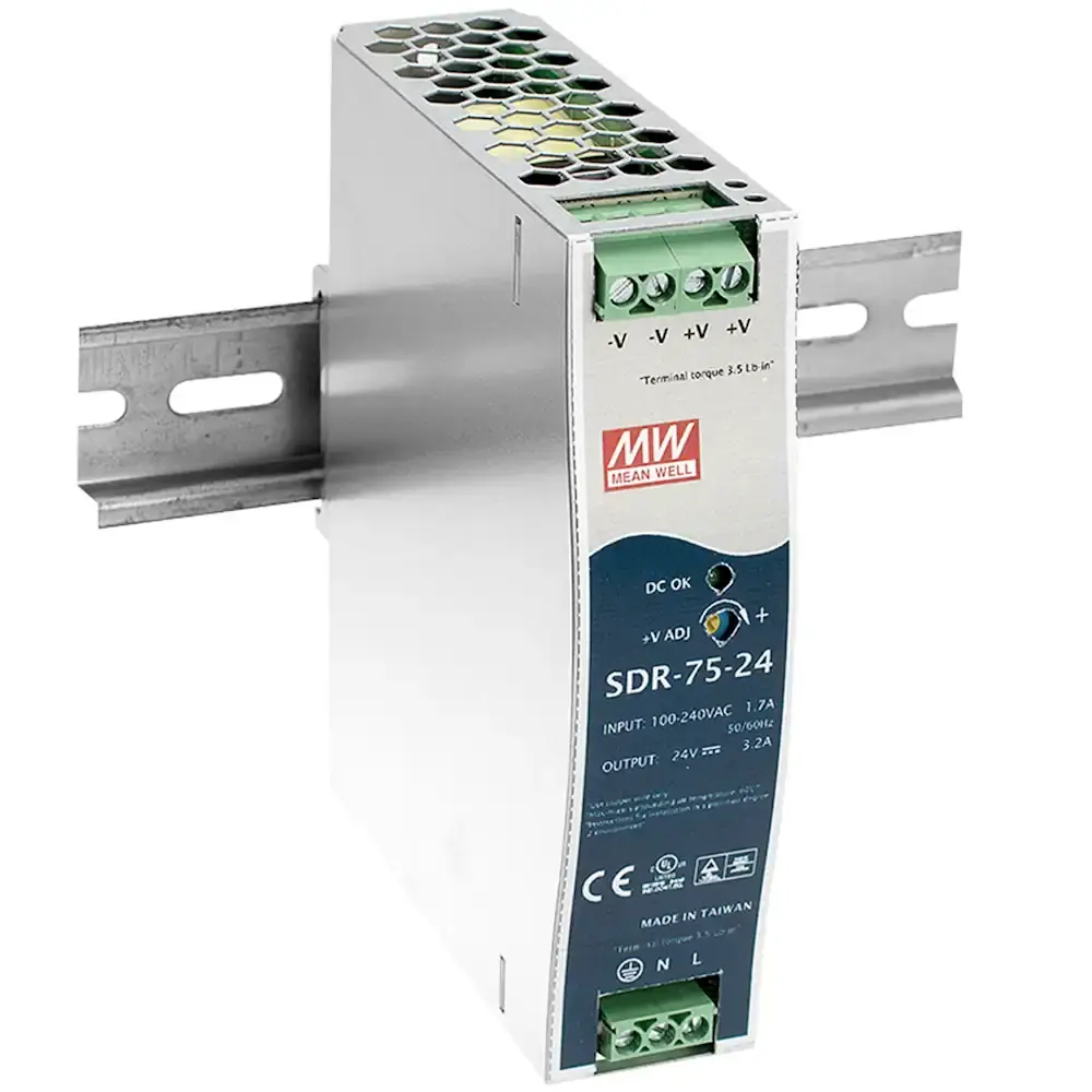 Produktfoto 1 von MEAN WELL SDR-75-12 Hutschienen-Netzteil | 12VDC 6,3A 75W