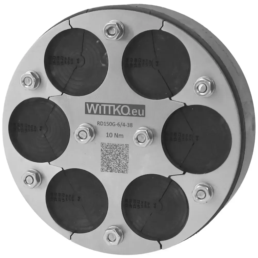 Produktfoto 1 von DN150 Ringraumdichtung geteilt | 150mm Mauerdurchführung 6-fach (4-38mm)