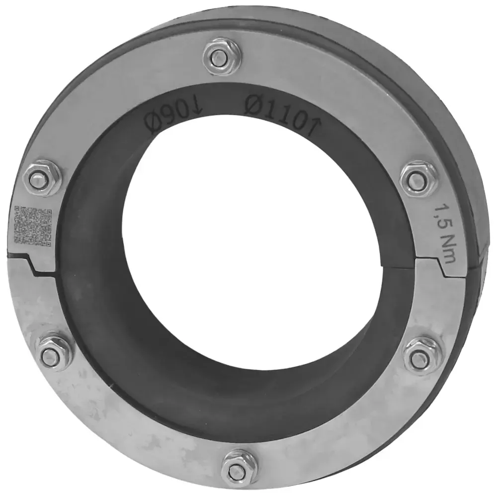 Produktfoto 1 von DN150 Ringraumdichtung Wellrohr 90/110mm | 150mm Mauerdurchführung geteilt